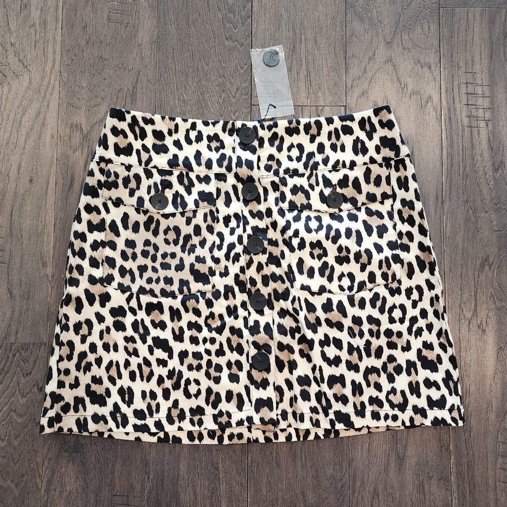 MNG leopard print short skirt.  Size M